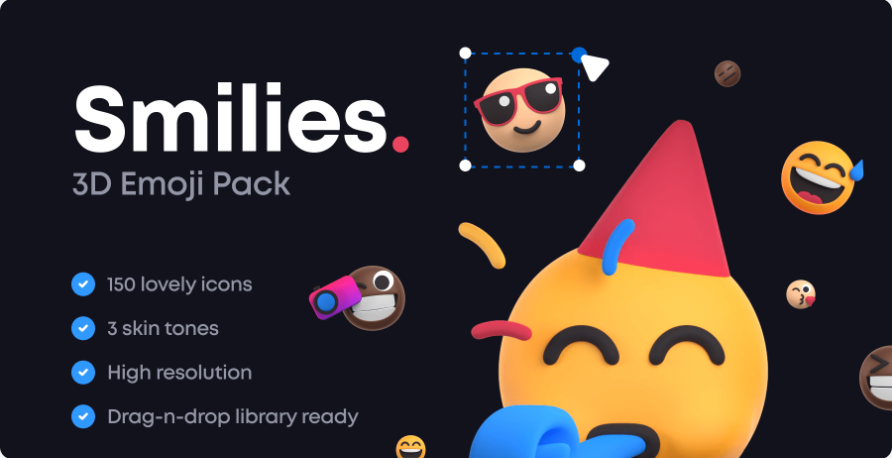 0245cc93-6621-4469-9a2e-c847d3495807 A unique and trendy 3D emoji icon design resource pack, including fig, sketch, and xd source files. - Image 1