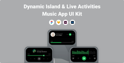 Dynamic Island UI Kit - FIG, SKETCH, XD, PSD for music apps