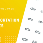 A complete set of vector icon source files for various modes of transportation.