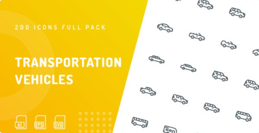 0affec01-c161-4987-822a-7d7962816a2f A complete set of vector icon source files for various modes of transportation. - Image 1