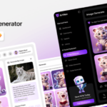 AI image generation application, AI-generated image webpage UI template
