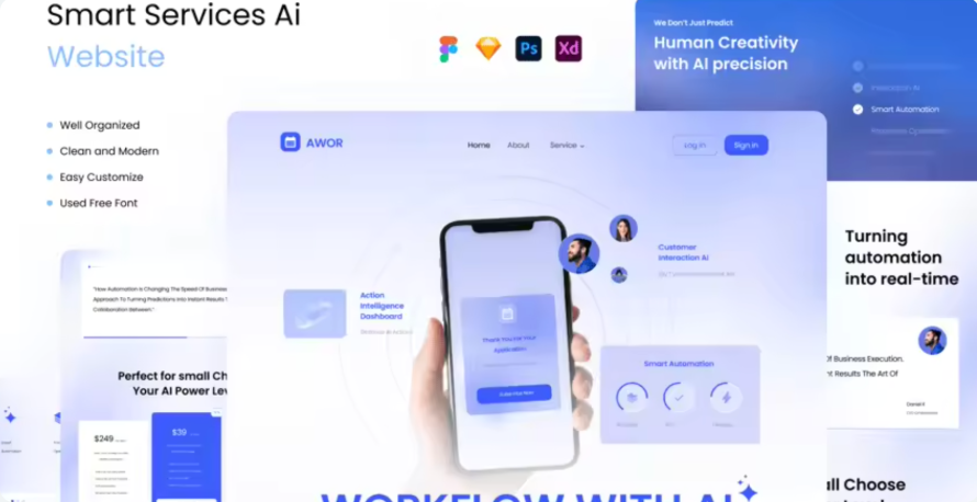 7fb17d61-3aac-4569-9cd6-035ce920cbba AI Artificial Intelligence Product Official Website UI Design Template - Image 1