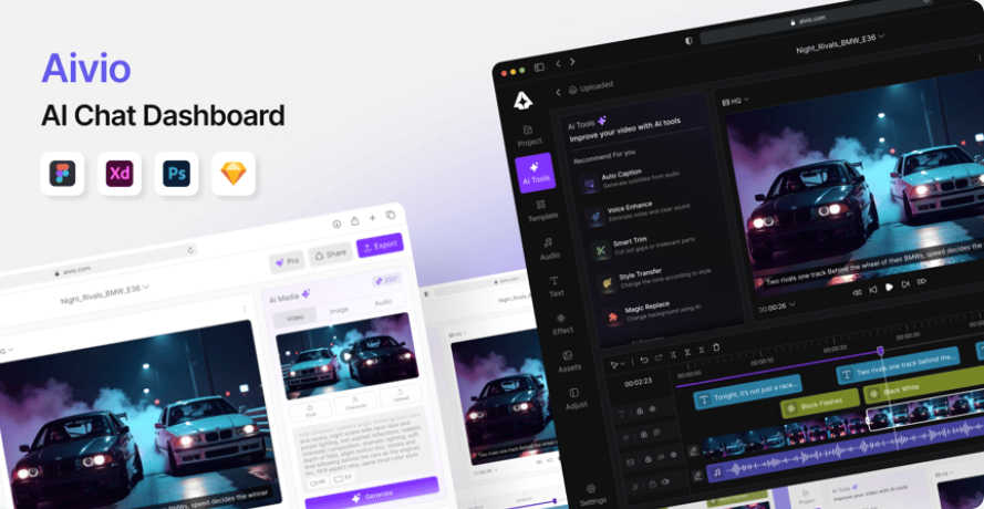 8daa94b8-5383-47e8-b103-591dd2ad22e6 AI video generation and AI video editing application UI source files - Image 1